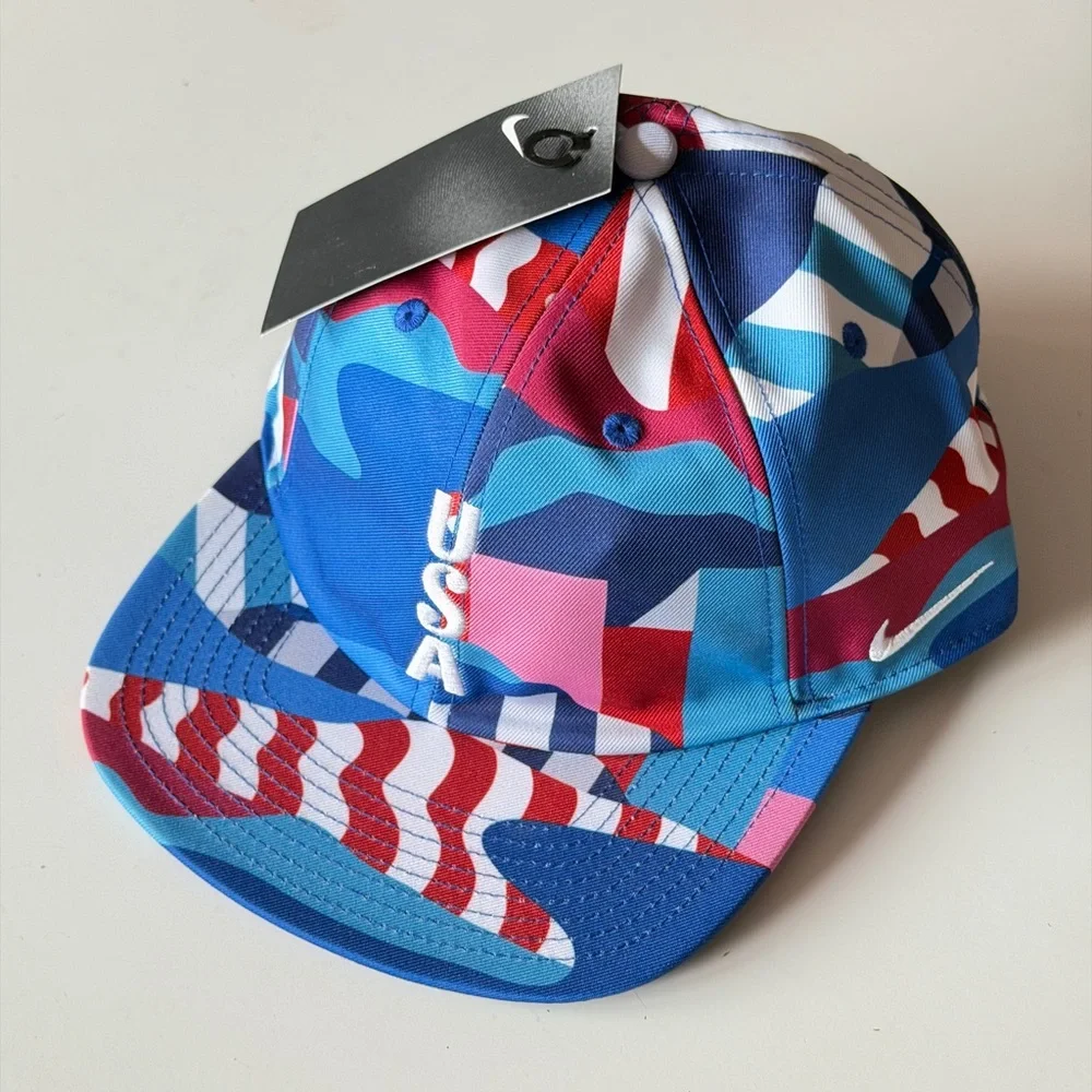 NWT Nike Adult Unisex USA Skateboard Olympic Blue and Red Patterned Hat - Picture 5 of 5